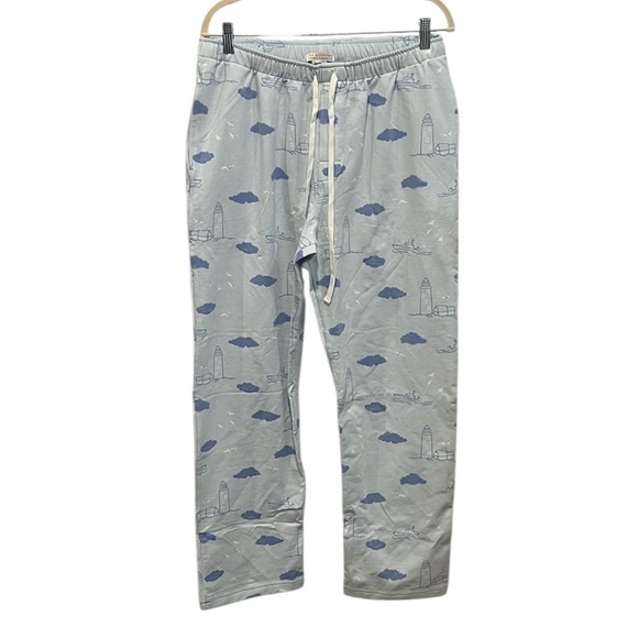 The Beaufort Bonnet co Sunday style light blue lighthouse sweatpants size M NWT - Picture 1 of 8
